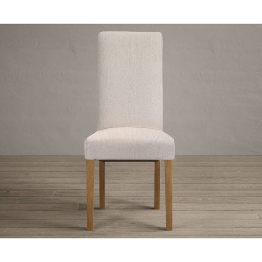 Scroll Back Natural Fabric Dining Chairs Dining Chairs Painted