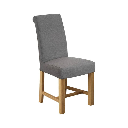 Scroll Back Braced Charcoal Grey Fabric Dining Chairs Dining Chairs Painted