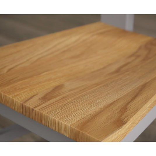 Painted Light Grey Flow Back Dining Chairs with Oak Seat Pad Dining Chairs Painted