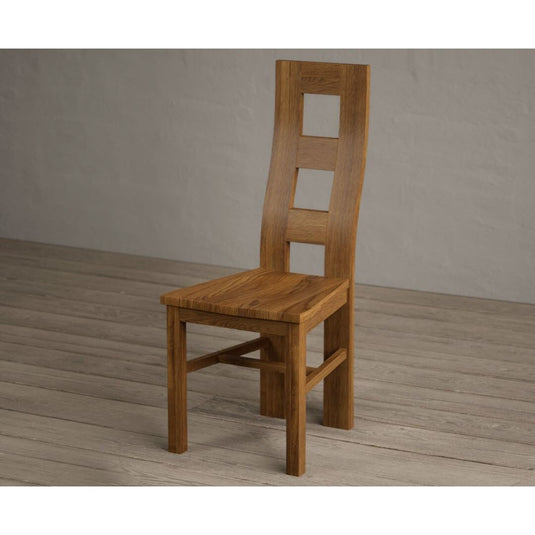 Rustic Solid Oak Flow Back Dining Chairs with Rustic Oak Seat Pad Dining Chairs Painted