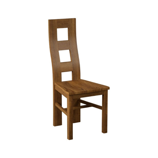 Rustic Solid Oak Flow Back Dining Chairs with Rustic Oak Seat Pad Dining Chairs Painted