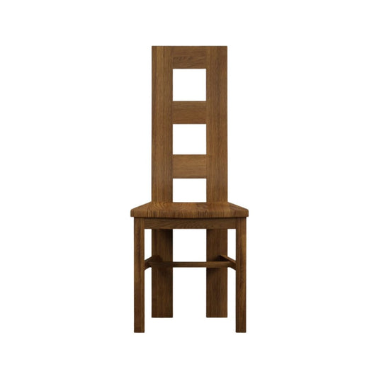 Rustic Solid Oak Flow Back Dining Chairs with Rustic Oak Seat Pad Dining Chairs Painted