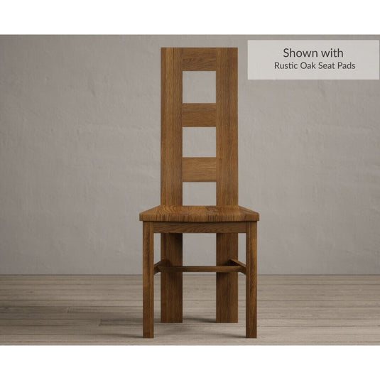 Rustic Solid Oak Flow Back Dining Chairs with Rustic Oak Seat Pad Dining Chairs Painted