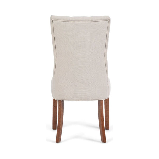 Francois Cream Fabric Dark Oak Leg Dining Chairs Dining Chairs Francois