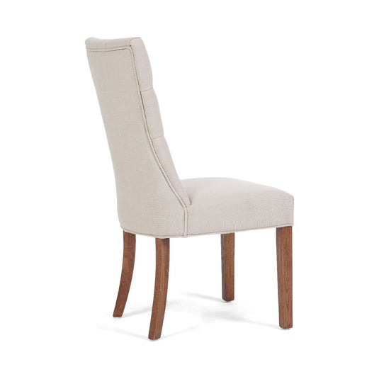Francois Cream Fabric Dark Oak Leg Dining Chairs Dining Chairs Francois