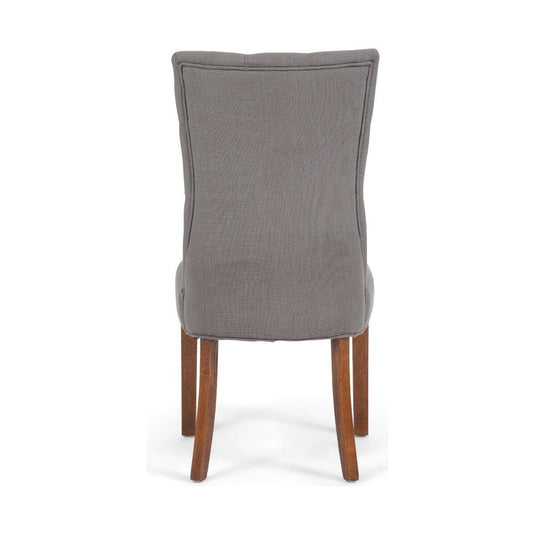 Francois Grey Fabric Dark Oak Leg Dining Chairs Dining Chairs Francois