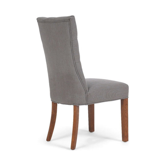Francois Grey Fabric Dark Oak Leg Dining Chairs Dining Chairs Francois