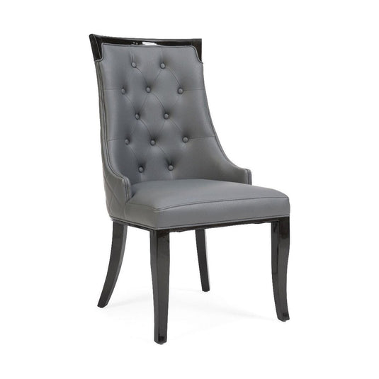Angelica Grey Faux Leather Dining Chairs Dining Chairs Angelica