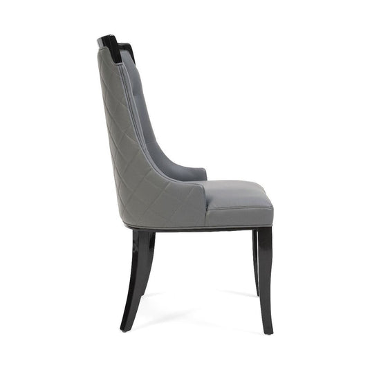 Angelica Grey Faux Leather Dining Chairs Dining Chairs Angelica