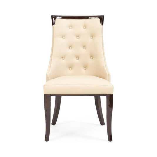 Francesca Cream Faux Leather Dining Chairs Dining Chairs Francesca