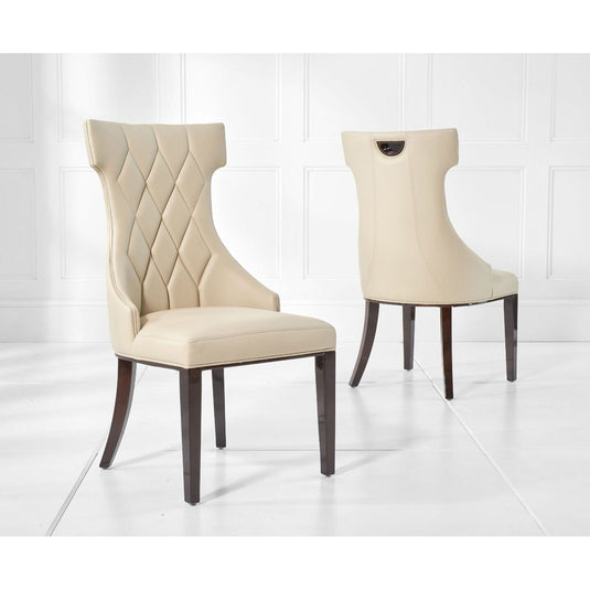 Freya Cream Faux Leather Dining Chairs Dining Chairs Freya