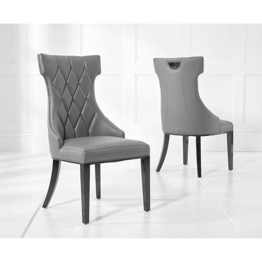 Freya Grey Faux Leather Dining Chairs Dining Chairs Freya
