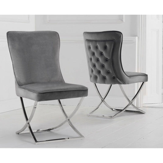 Lorenzo Grey Velvet Dining Chairs Dining Chairs Giovanni
