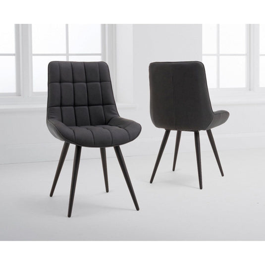 Larson Grey Faux Leather Dining Chairs Dining Chairs Heidi