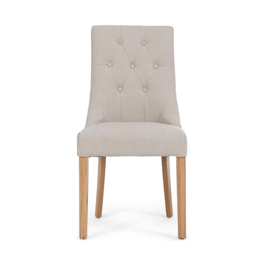 Beatrix Cream Fabric Oak Leg Dining Chairs Dining Chairs Beatrix