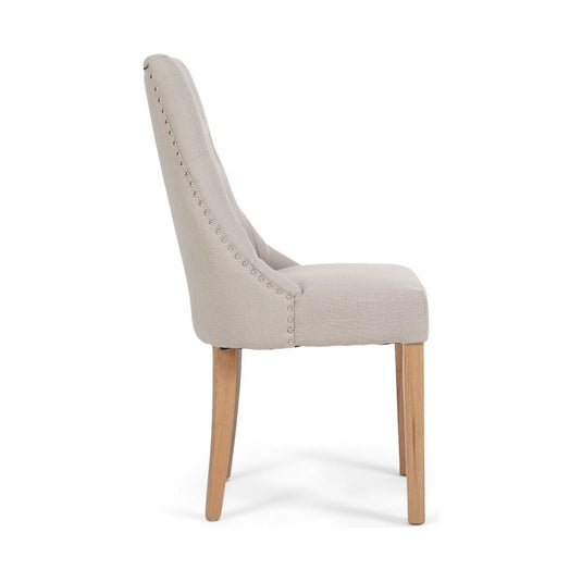 Beatrix Cream Fabric Oak Leg Dining Chairs Dining Chairs Beatrix