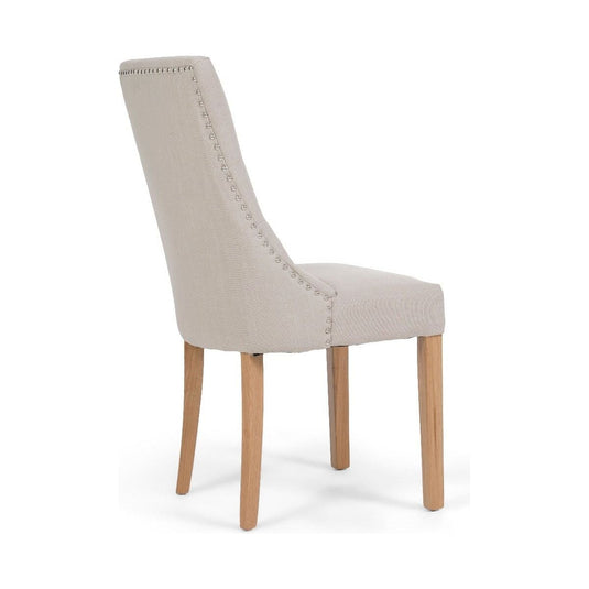 Beatrix Cream Fabric Oak Leg Dining Chairs Dining Chairs Beatrix