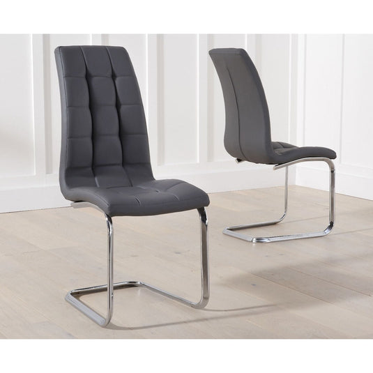 Vigo Grey Faux Leather Dining Chairs Dining Chairs Vigo