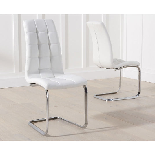 Vigo White Faux Leather Dining Chairs Dining Chairs Vigo