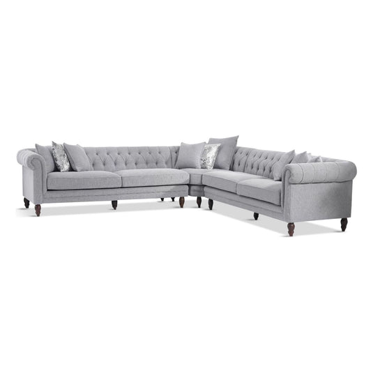 Cavendish Large Grey Linen Corner Sofa