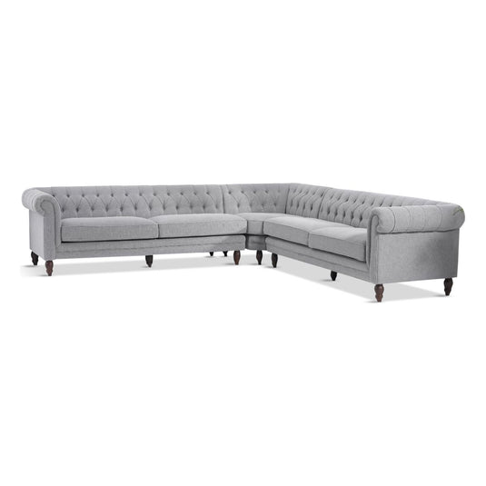 Cavendish Large Grey Linen Corner Sofa