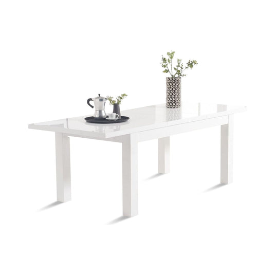 Extending Vancouver 160cm White High Gloss Dining Table