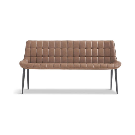 Casper Brown Faux Leather Bench