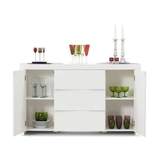 Annick 2 Door 3 Drawer White High Gloss Sideboard