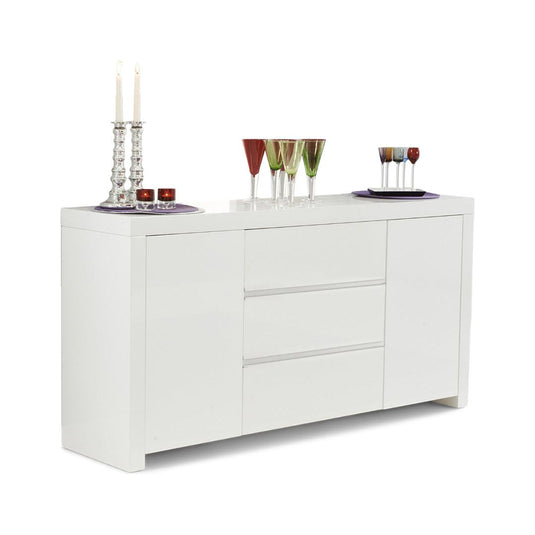 Annick 2 Door 3 Drawer White High Gloss Sideboard