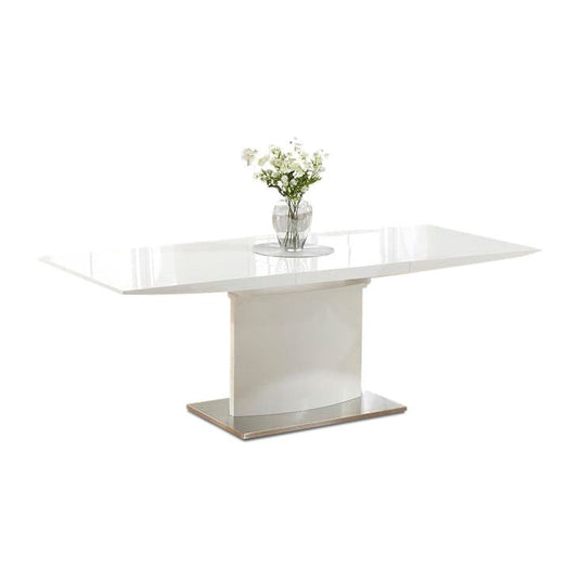 Extending Hailey 160cm White High Gloss Dining Table