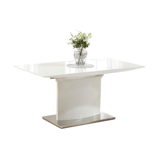 Extending Hailey 160cm White High Gloss Dining Table