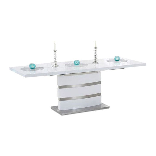 Extending Vicenza 160cm White High Gloss Dining Table