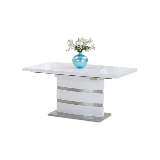 Extending Vicenza 160cm White High Gloss Dining Table