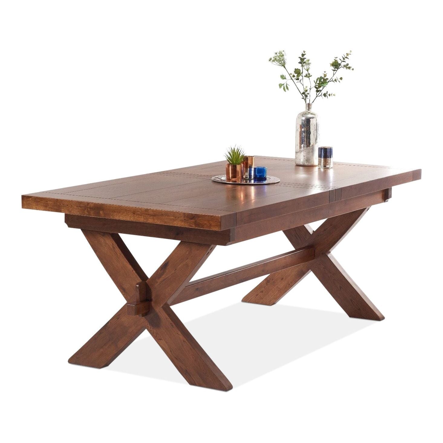 Extending 200cm Dark Oak Dining Table