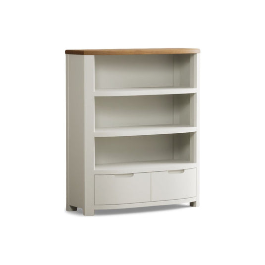 Brahms Oak and Signal White Painted Small Bookcase