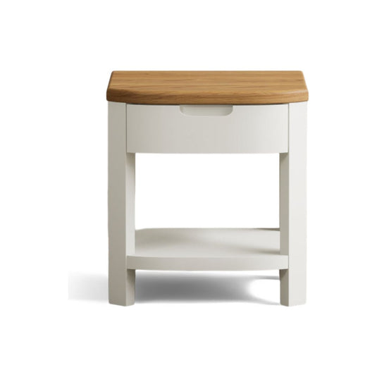 Brahms Oak and Signal White Painted 1 Drawer Lamp Table