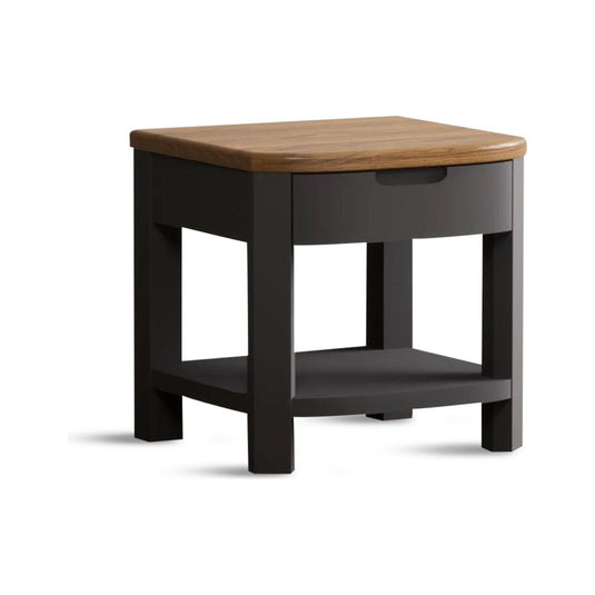 Brahms Oak and Charcoal Painted 1 Drawer Lamp Table