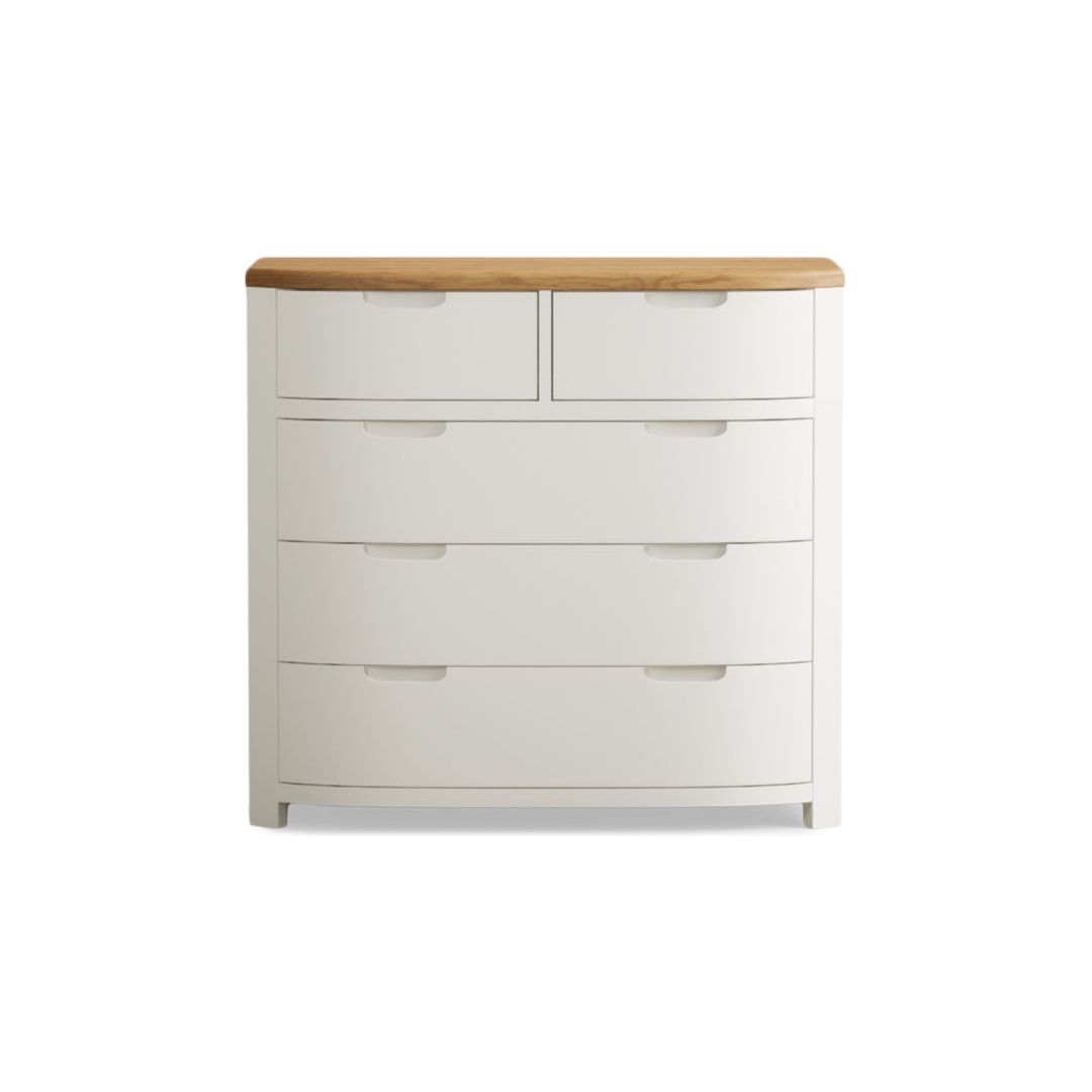 Oak Signal Painted 2 Over 3 Chest Drawers
