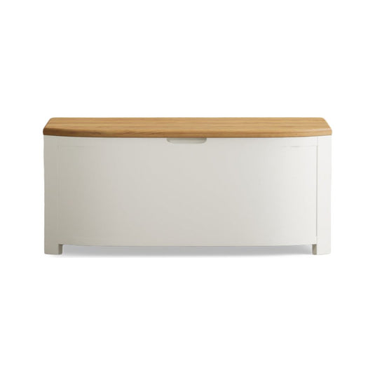 Brahms Oak and Signal White Painted Blanket Box