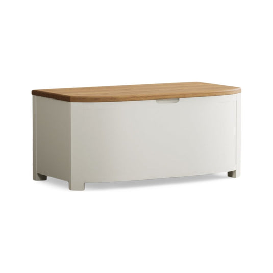 Brahms Oak and Signal White Painted Blanket Box