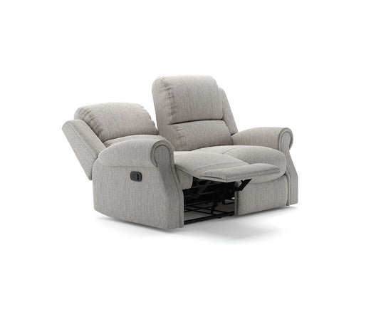 Aldbourne Silver Fabric 2 Seater Recliner Sofa