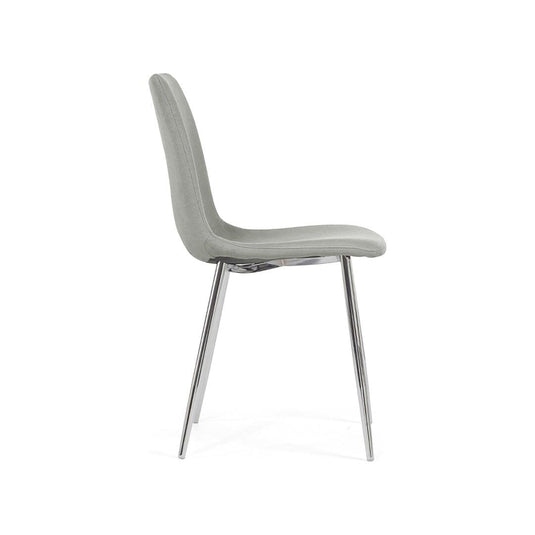 Sienna Grey Fabric And Chrome Dining Chair (Pair) Dining Chair Helsinki 