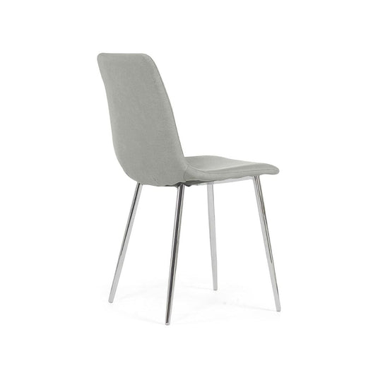 Sienna Grey Fabric And Chrome Dining Chair (Pair) Dining Chair Helsinki 