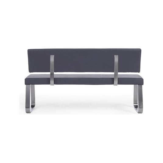 Alvin Large Grey Bench with Back