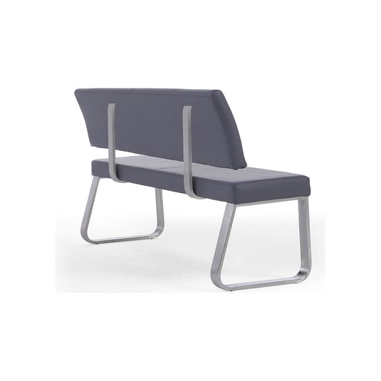 Alvin Large Grey Bench with Back