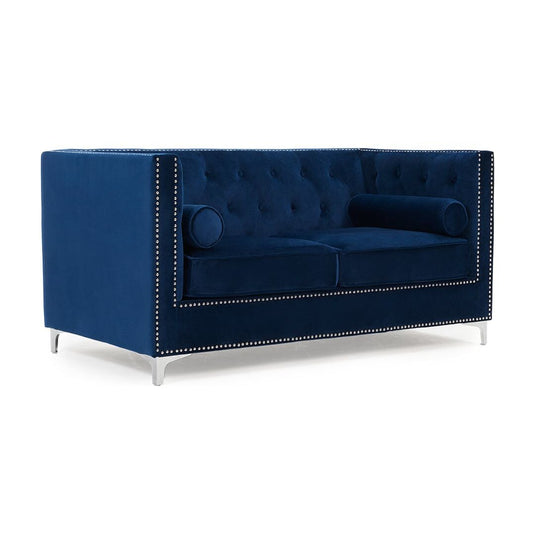 Cecile Blue Velvet 2 Seater Sofa Sofa Cecile 