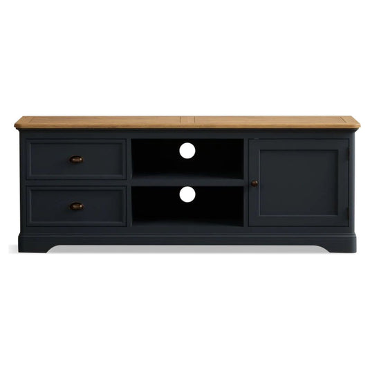 Ashton Oak and Blue Painted Super Wide TV Cabinet