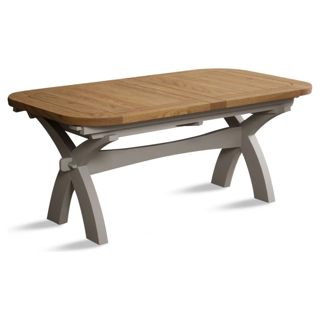 Extending 180cm Oak Soft Painted Dining Table