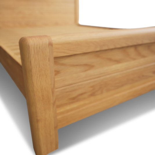 Matlock Curved Solid Oak King Size Bed