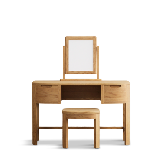 Matlock Curved Solid Oak Dressing Table Set